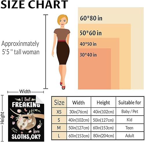 Miniatura 3 de Manta de perezoso para niñas, tamaño de cuna de 40 x 50 pulgadas, manta de felpa suave y mullida, regalo de manta negra linda para sofá y sofá