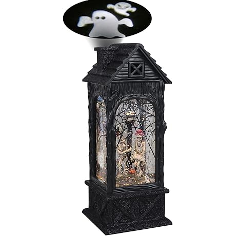 Holiday Lane One Lantern Halloween Skeleton Ghost Projection
