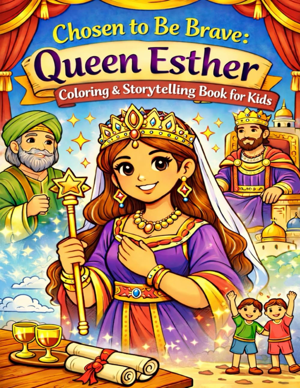 Chosen to Be Brave: Queen Esther Bible Story Coloring Book for Kids — Faith and Courage