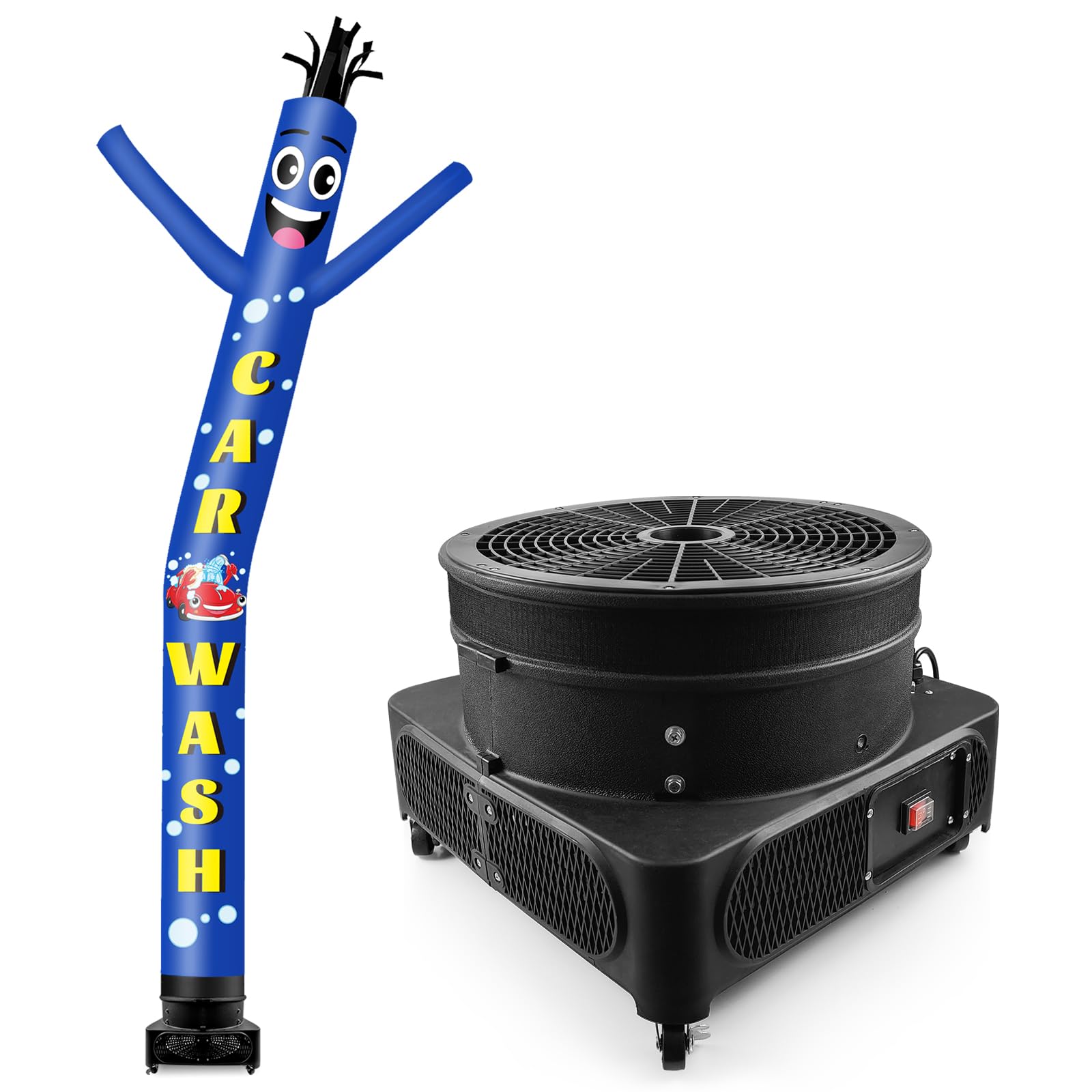Photo 1 of missing the blow up guy------------------------------------------------------------------------------------------GOODENY 20FT Tall Inflatable Tube Man Car Wash Wacky Wavy Dancing Guy with 1.5 HP Weather-Resistant Blower (18''Diameter) for Outdoor Decorati