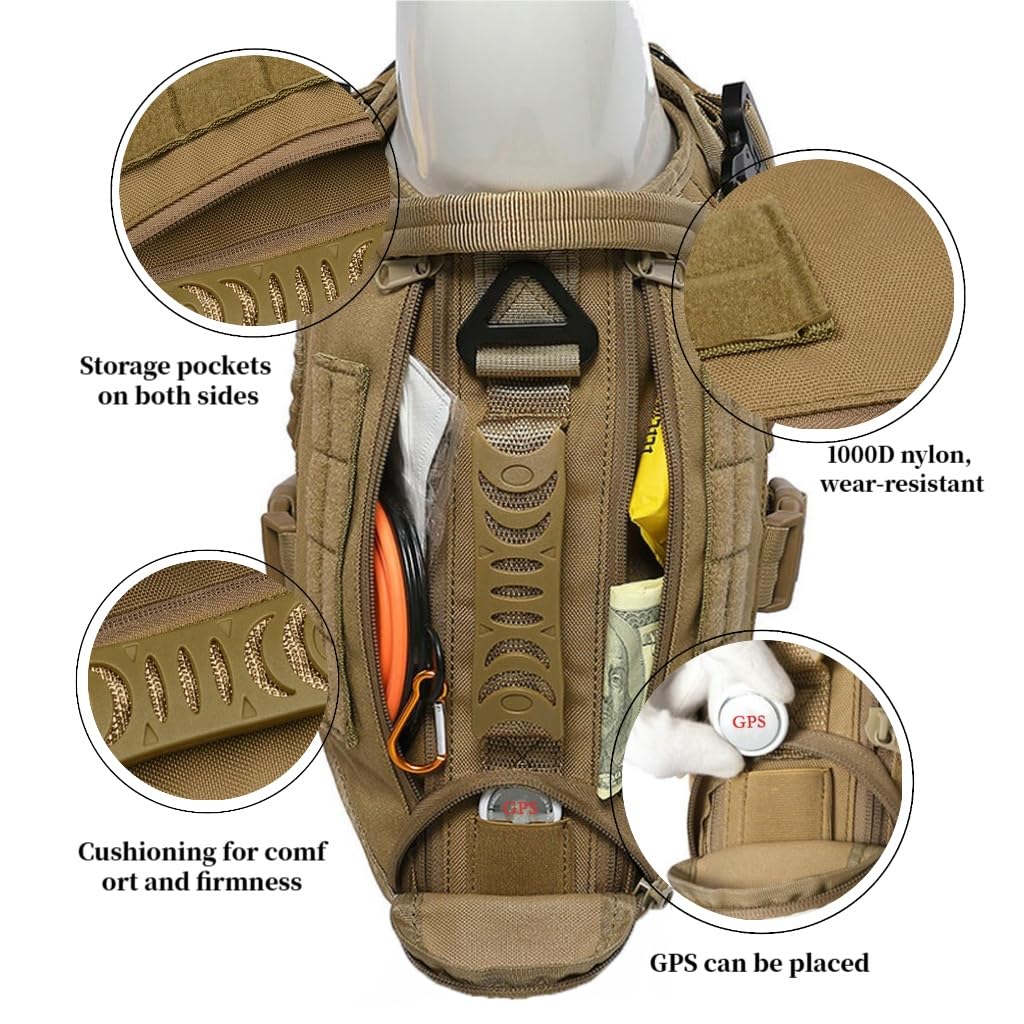 MOKATES Harness for Large Dogs UK Large Dog Harness Tactical Training Walking Vest with Leash & Collar Set for German Shepherd Malinois All Breeds - Image 3