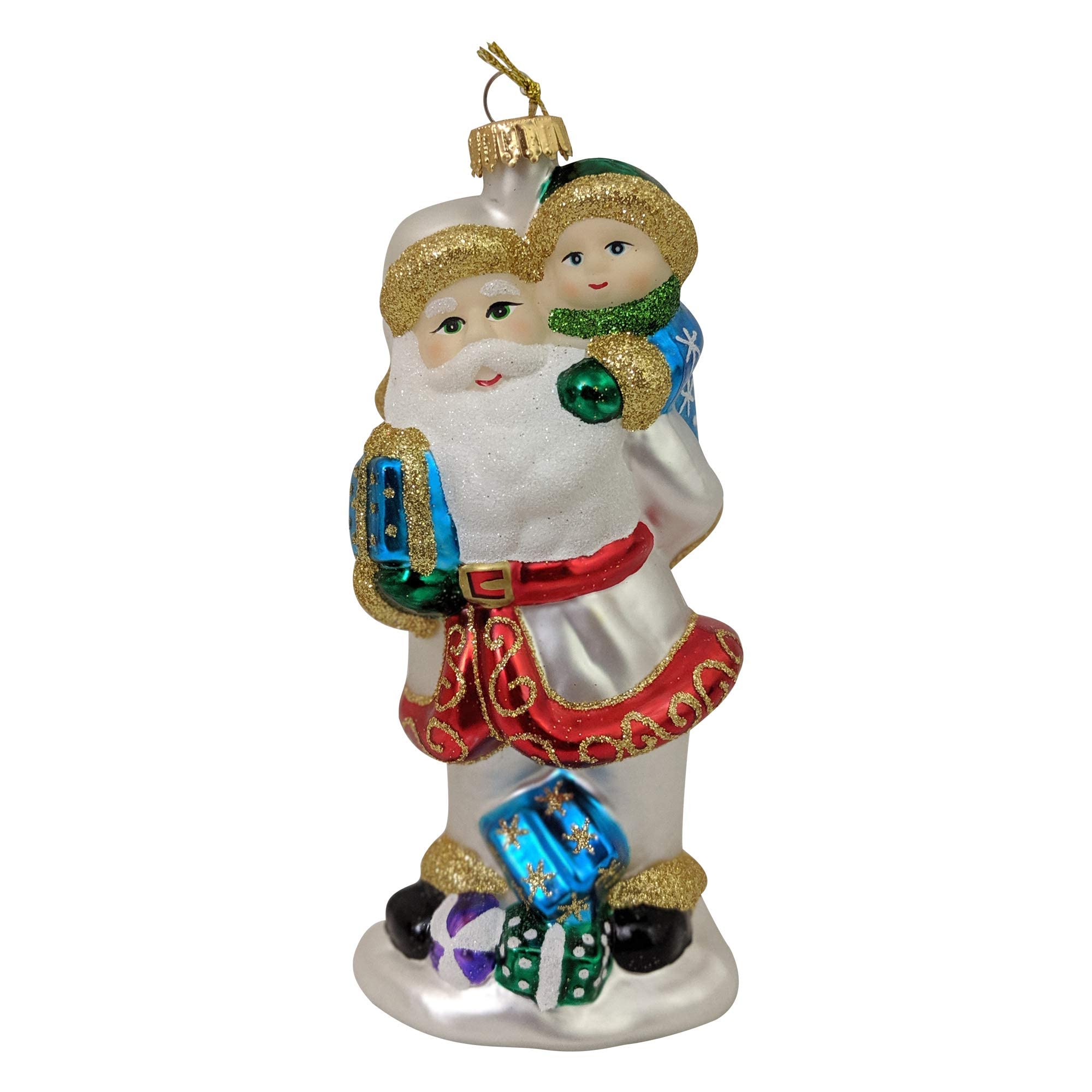 Décoration de vacances à suspendre à la main | Figurine en verre 14 cm
