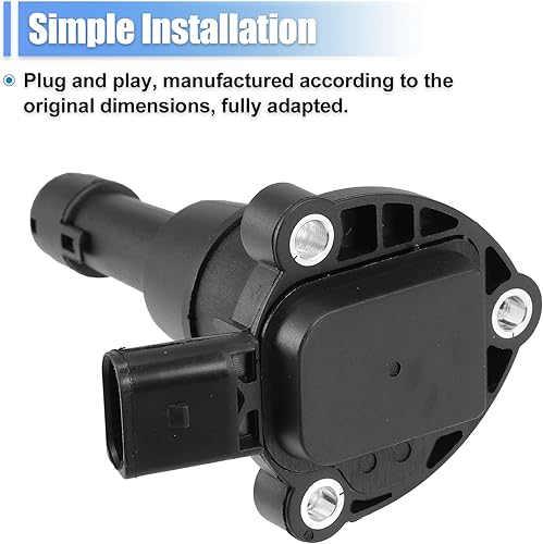 Miniatura 6 de X AUTOHAUX Sensor de nivel de aceite para Audi A3 2015-2020 para Audi A3 Quattro 2015-2019 03F907660E Negro