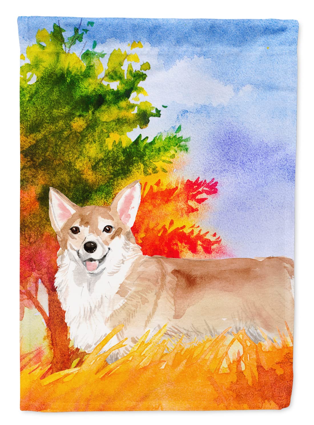 Drapeau corgi d'automne Caroline's Treasures grand format en toile de canevas premium