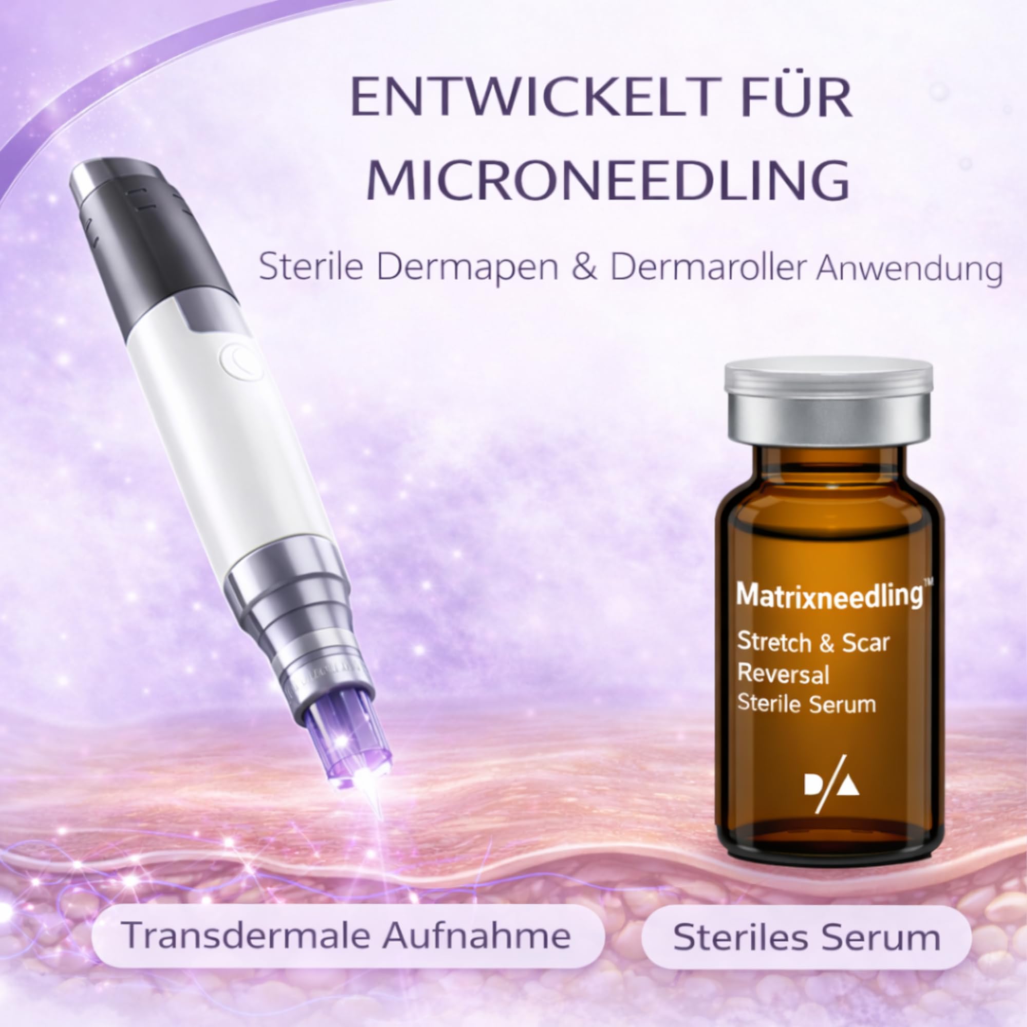 Matrixneedling™ Stretch & Scar Reversal – Microneedling Serum gegen Narben & Dehnungsstreifen – Aknenarben Serum & Kollagen Booster – Dermapen & Dermaroller Narbenbehandlung für glattere Hautstruktur