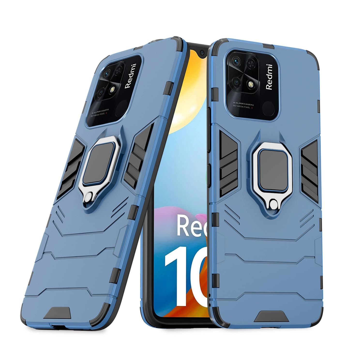 Pikkme Redmi 10 / Redmi 10 Power Back Cover | D5 Tough Armor Bumper | 360 Protection Case | Ring Holder Stand Case for Redmi 10 / Redmi 10 Power (Blue) (B0CBBKKDM3) Amazon Price History, Amazon Price Tracker