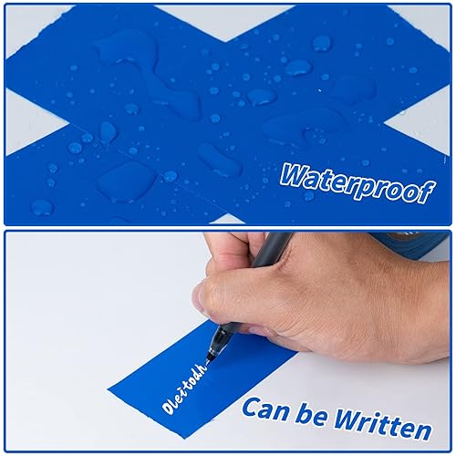 Miniatura 5 de Paquete de 6 cintas adhesivas azules resistentes, 0.327 in de grosor, 2 pulgadas x 30 yardas, fuerte resistencia industrial, flexible, sin residuos,