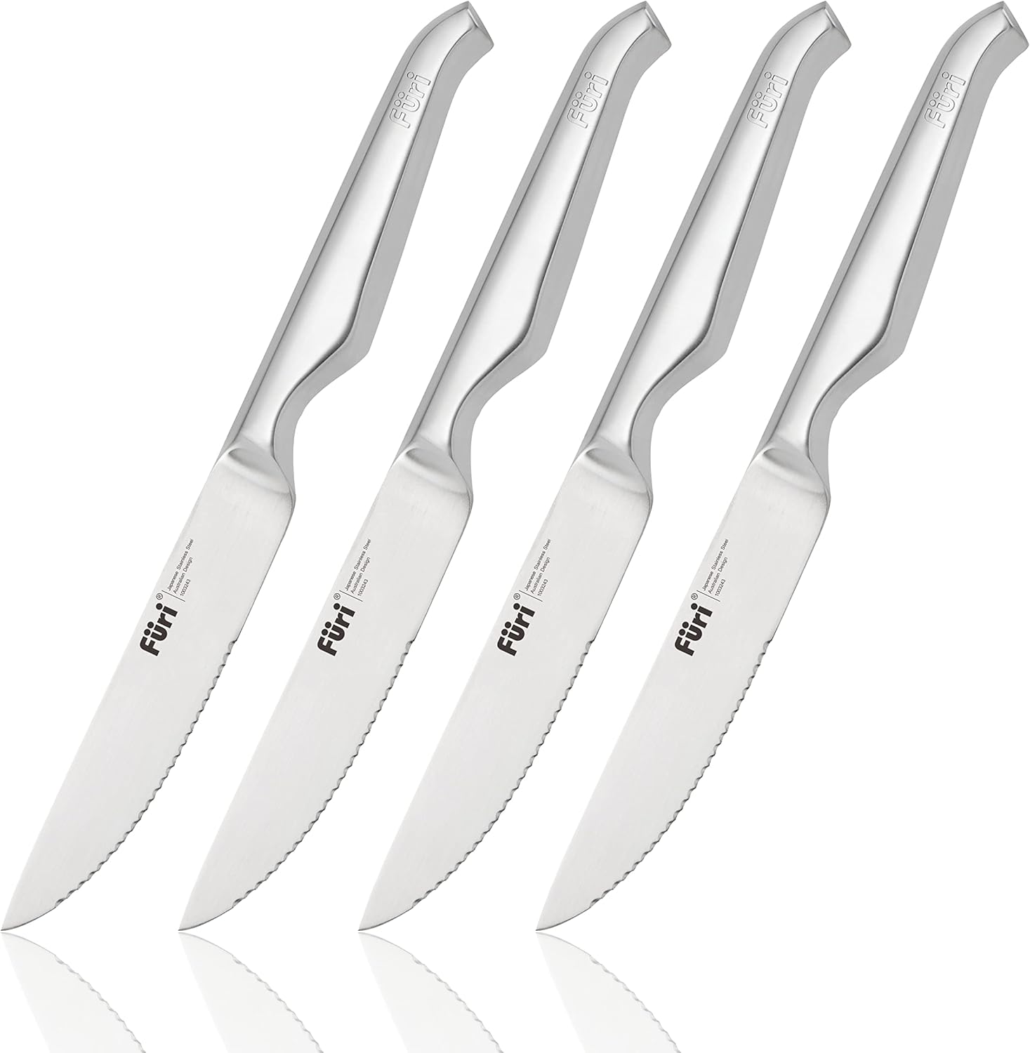 Furi Pro Serrated Steak Knives 4 pc set, four premium knives for a