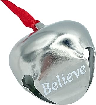 Believe Bell Christmas Tree Hanging Ornaments Sleigh Bells