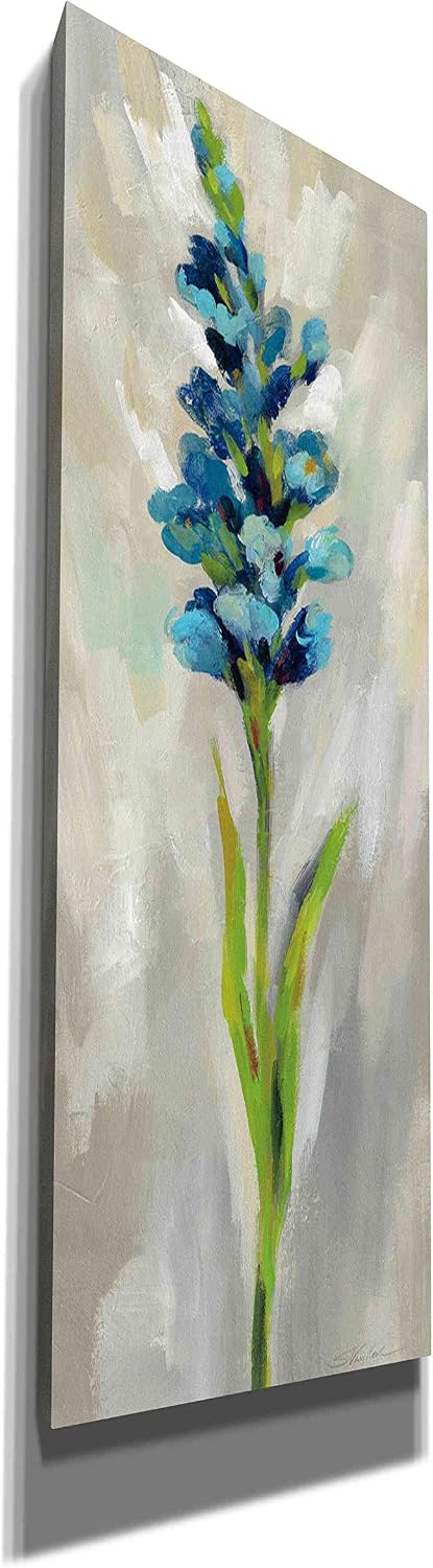 Epic Graffiti 'Single Stem Flower I' by Silvia Vassileva, Canvas Wall Art, 12"x36"