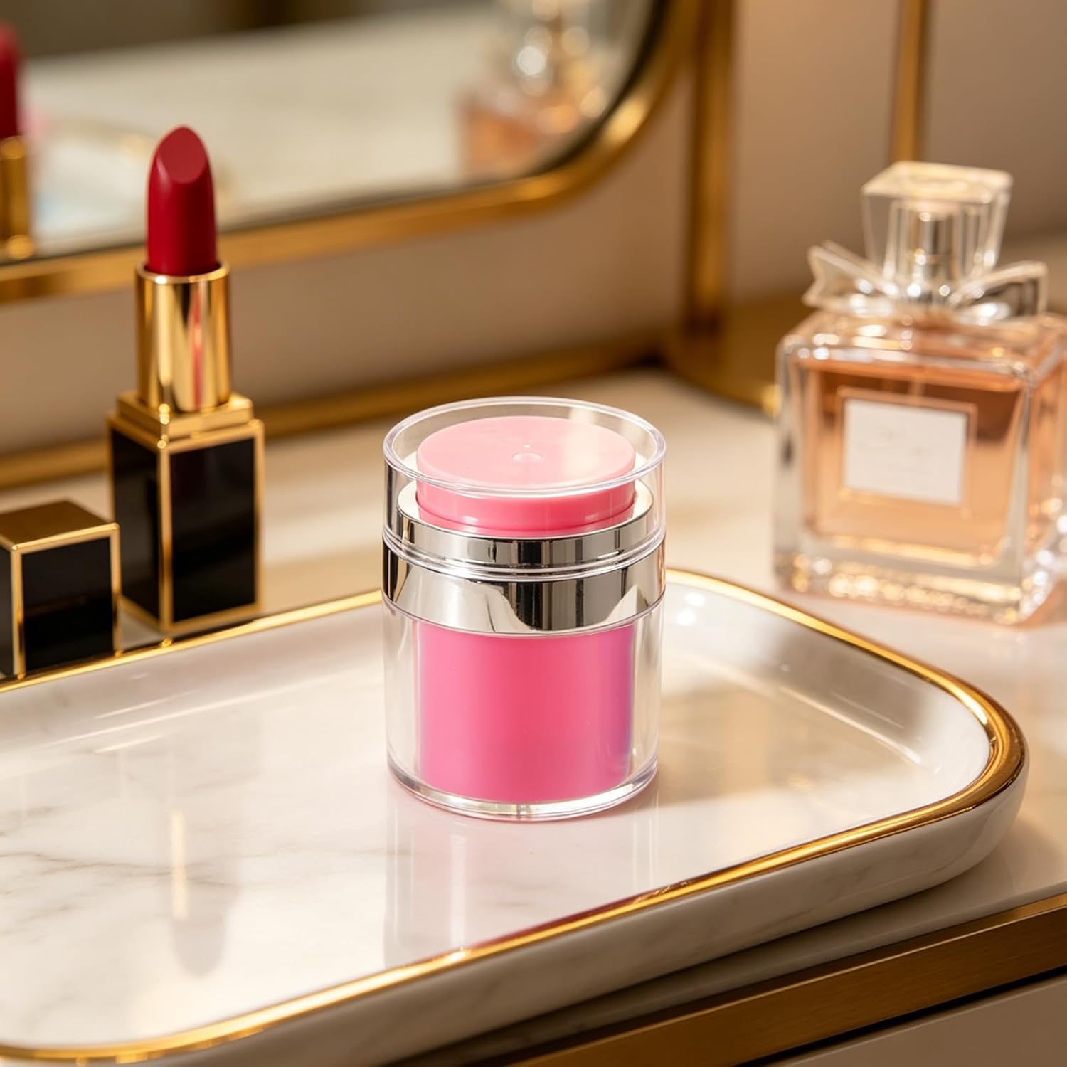 2pcs 1 Oz Refillable Makeup Pump Container with Precise Dispensing Control, Ps Material Gel Cream Holder for Skin Product Storage, Portable Beauty Bottle Suitable for Home