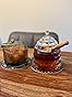 Hengtong Clear Honey Jar, Glass Beehive Honey Pot With Dipper And Lid Glass Honey Bottle