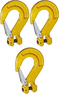 Indusco 47400301 Grade 80 Drop Forged Alloy Steel Clevis Sling Hook with Latch, Painted Finish, 3/8
