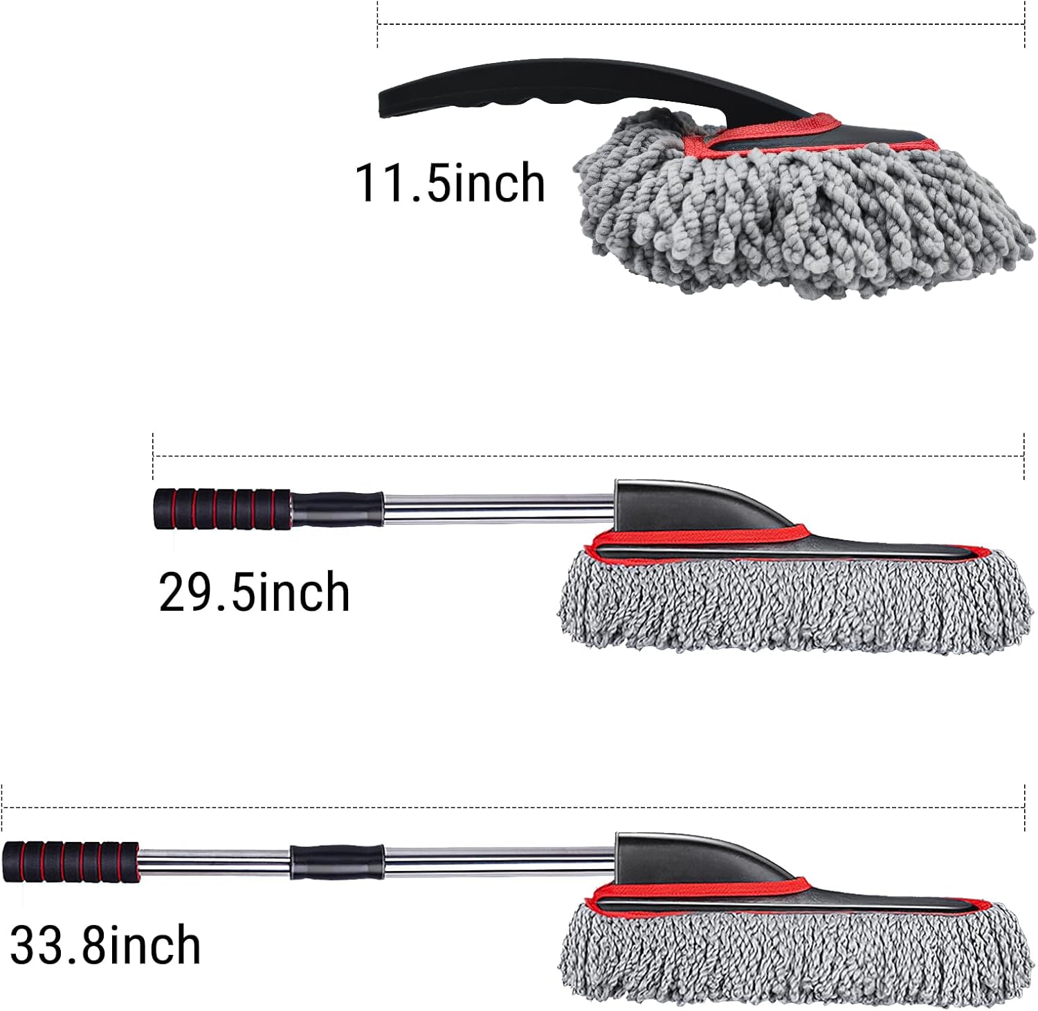 YeewayVeh Car Duster Kit, 2PCS Microfiber Exterior and Interior Scratch Free Car Duster Brush for Vehicles and Home Cleaning, Gray and Red - Image 5
