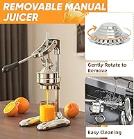 Vista 4 de Nisorpa Exprimidor manual de prensa de mano exprimidor de cítricos comercial máquina exprimidor de frutas de acero inoxidable exprimidor de granada