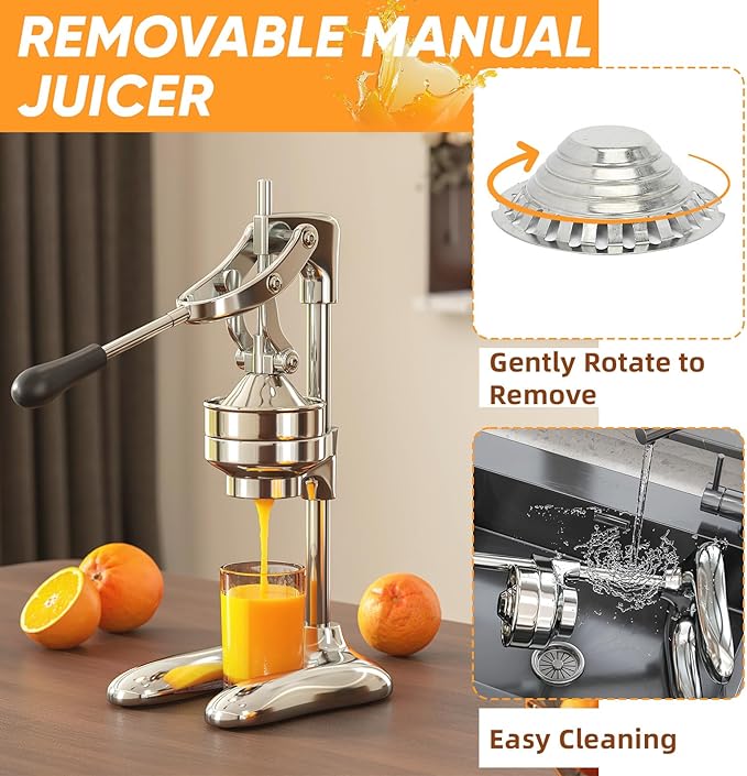 Extractor de Jugos Manual Prensa Cítricos Acero Inoxidable p miniatura 4