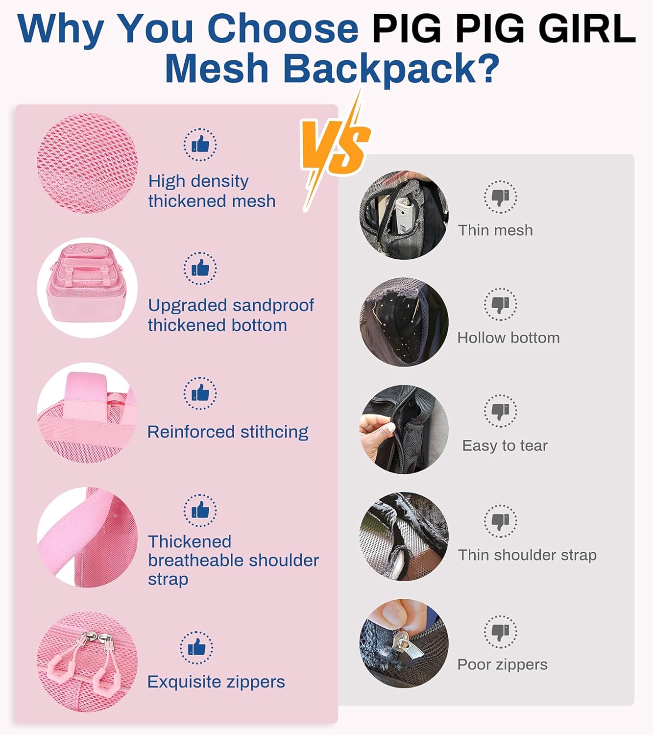 Mesh Backpack, 17in Heavy Duty See Through Backpack Ultra-Lightweight Net Bookbag Breathable Transparent Beach Backpacks for School Sports Gym, Pink - Image 7