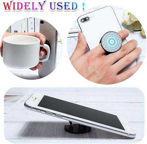 Miniatura 2 de Honoson 9 Piezas Soporte de Agarre para Teléfono Celular Soporte Plegable Colorido Autoadhesivo Anillo para Dedos de Sublimación para Teléfonos