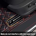 Custom Car Floor Mats fit for 95% All Weather Diamond Luxury Leather Carpet, Waterproof Non-Slip Automotive Floor Mats Full Coverage Protection Floor Liners Personalized Red