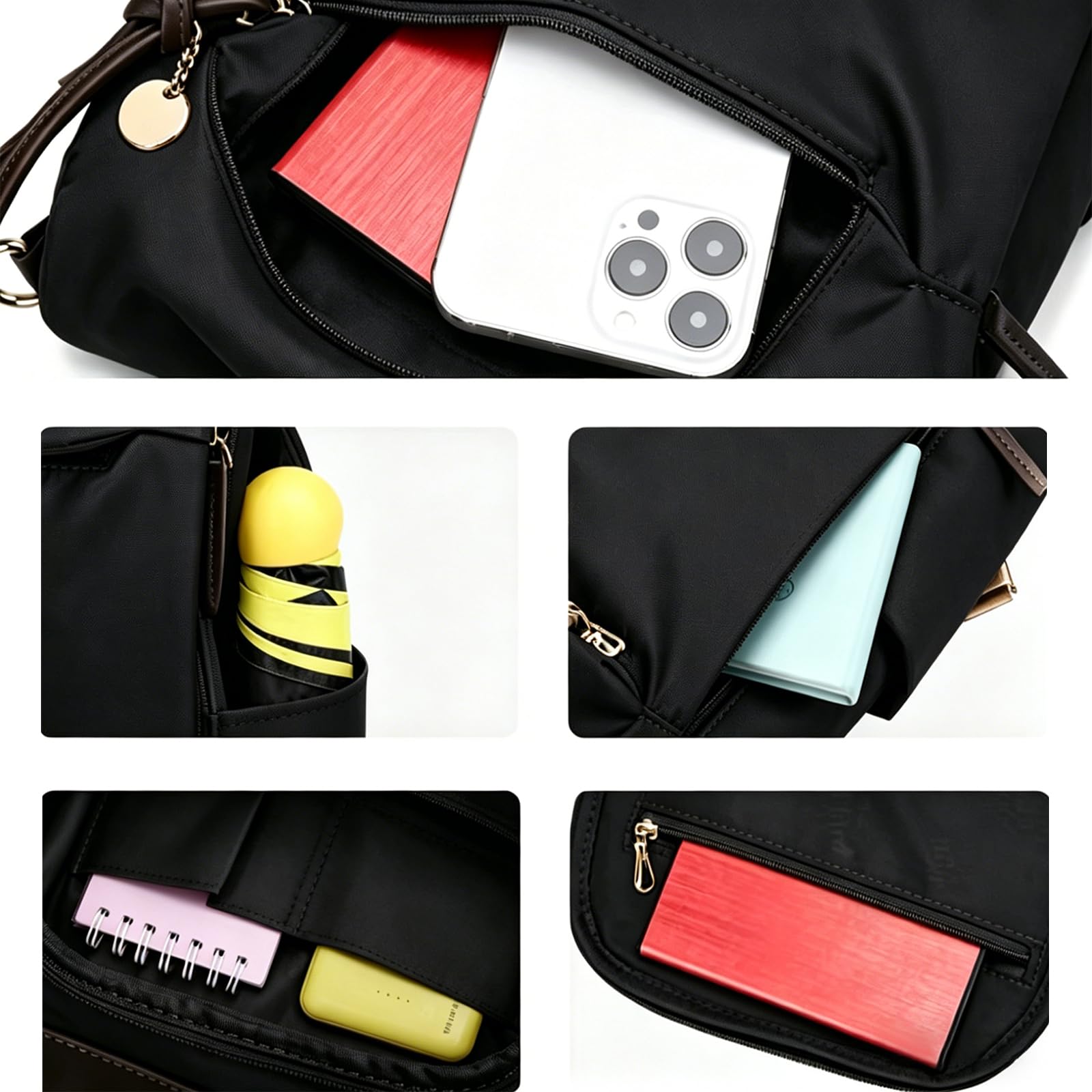 Leathario Mochila Antirrobo Para Mujer con Multibolsillos, Bolso Multifuncional para Uso Diario como Viaje, Escuela y Universidad