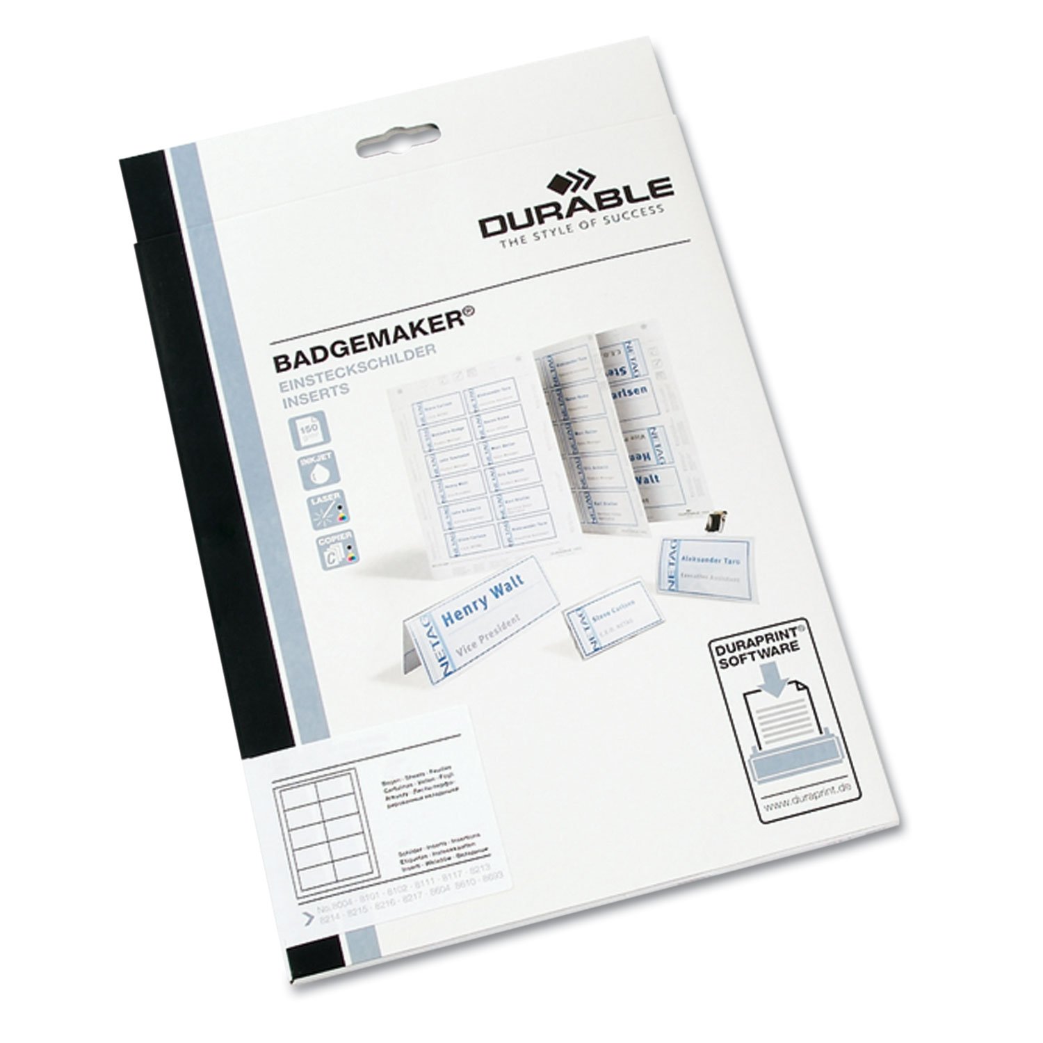 BADGEMAKER Inserts 54 x 90mm - Pack of 200 Inserts - Printable Name Badge Inserts - Create Professional Badges In Minutes