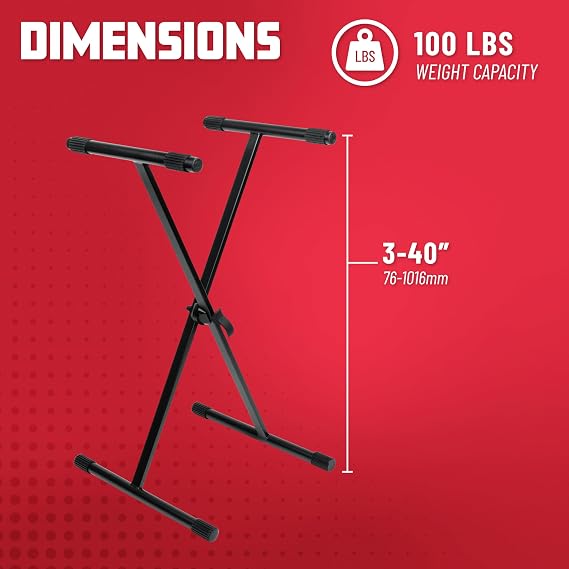 Gator Frameworks GFW-KEY-1000X | Standard X Style Keyboard Stand (Upload capacity: 45kg)