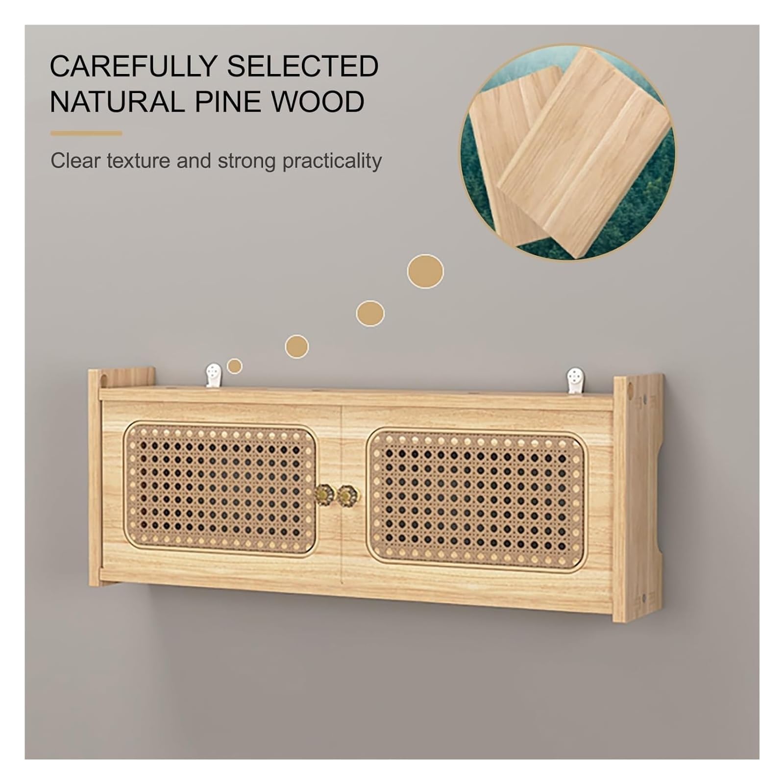 Boîte de rangement pour routeur WiFi, étagère murale en rotin pour routeur sans fil et accessoires