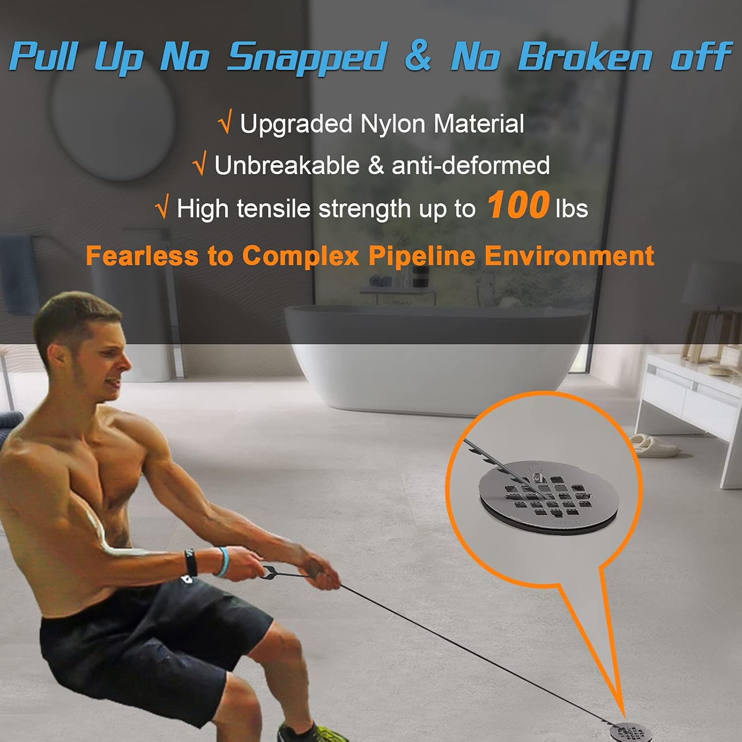 Drainsoon 30 Inch Hair Snake Drain Clog Remover (5 Pack), Nylon Snake