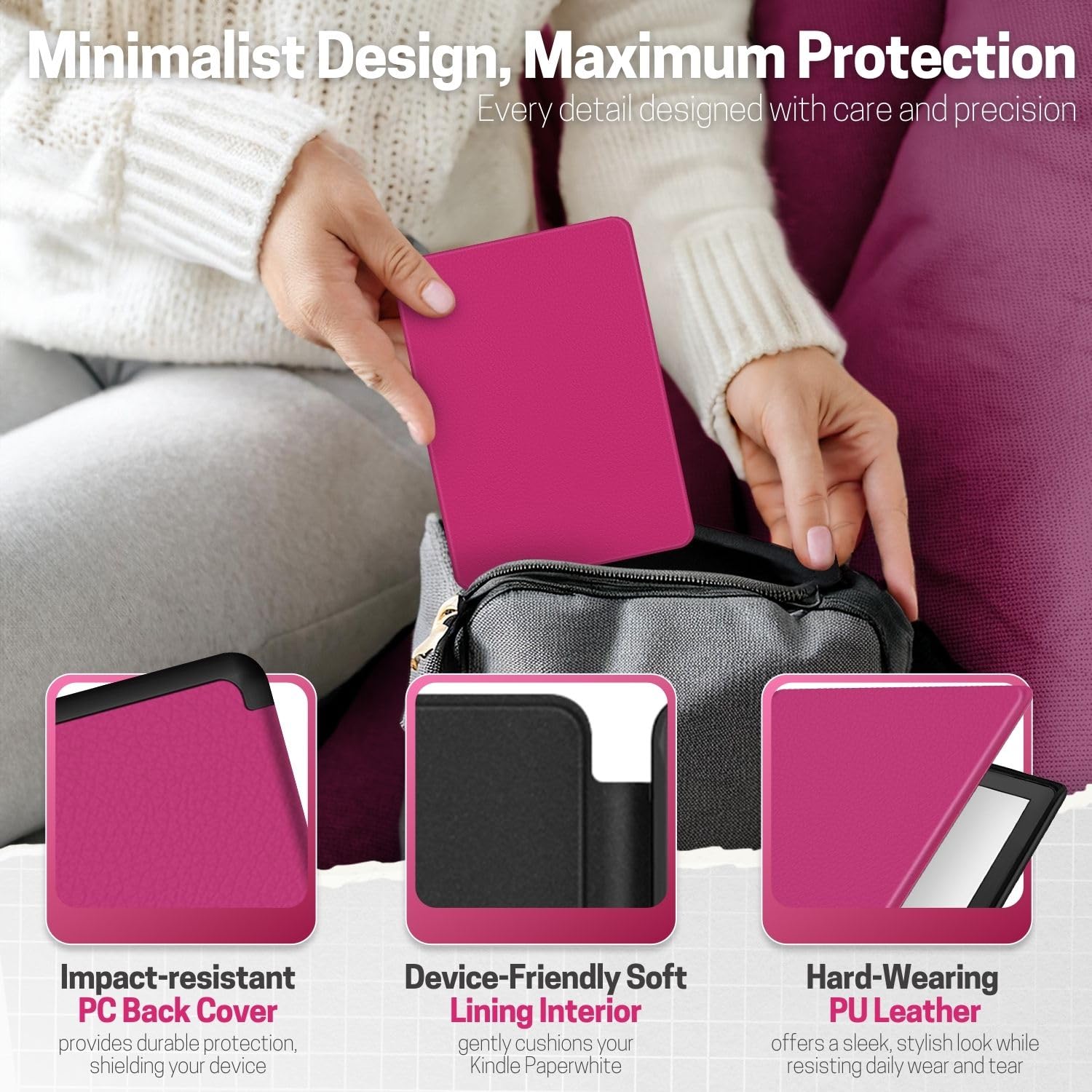 FINTIE Étui Pour 6" Kindle (11e Génération, Modèle 2024/2022), Étui