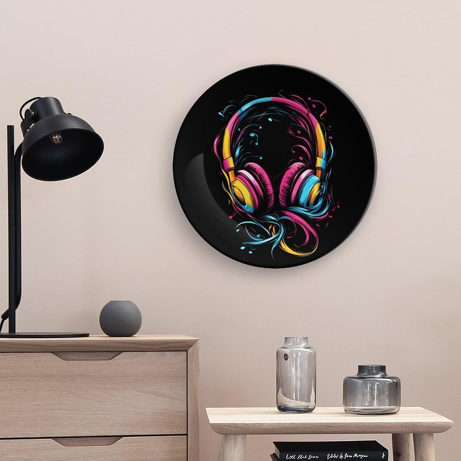 Music Lover Personalized Bone China Decorative Plate Ceramic Decor Plates with Display Stand for Home Office Wall image 5