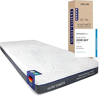 Matratze 160x200cm TESTSIEGER Kaltschaummatratze, 18cm Höhe – 7-Zonen Memory mit Cool Gel, H3–H4, kein Schwitzen, Keine Bewegungsübertragung, grünem Tee & Bambuskohle, Bezug waschbar