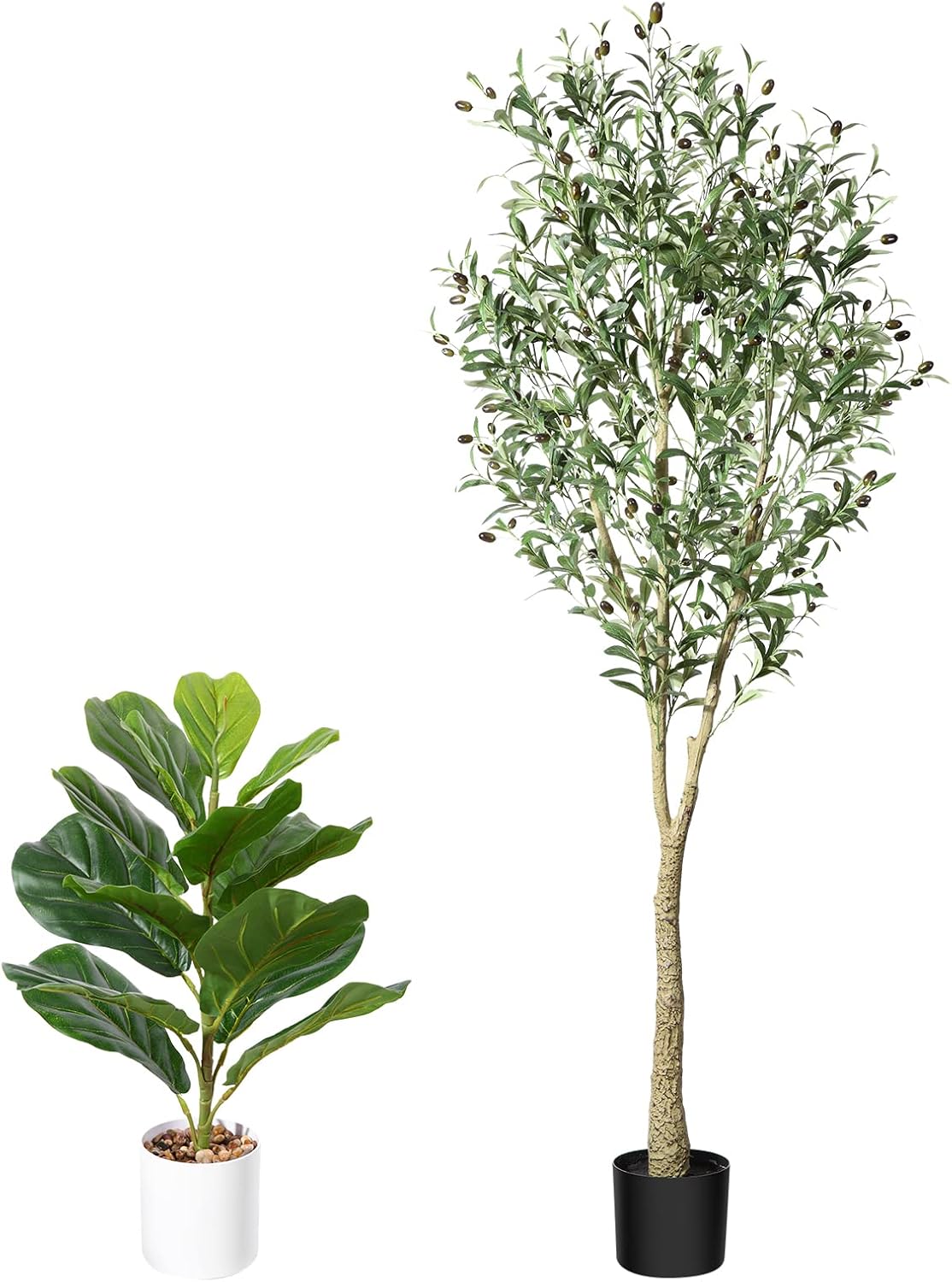 CROSOFMI 22 Inch Artificial Mini Fiddle Leaf Fig Tree with