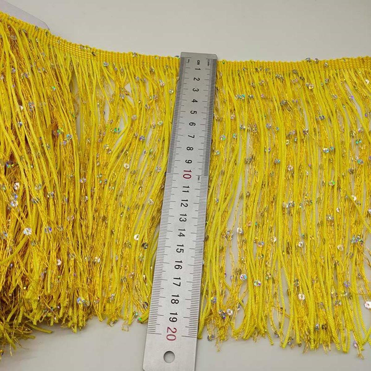 Ruban à Franges Pailletées Orange – 5 M X 20 Cm – Idéal Pour Danse, Couture, Costumes Et Décoration