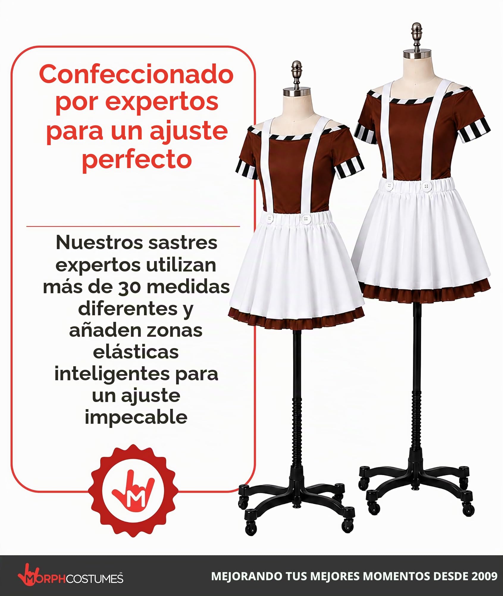 Fun Shack Disfraz Trabajadora Fábrica Chocolate Mujer y Peluca, Disfraces Personaje Película, Disfraz Halloween y Carnaval