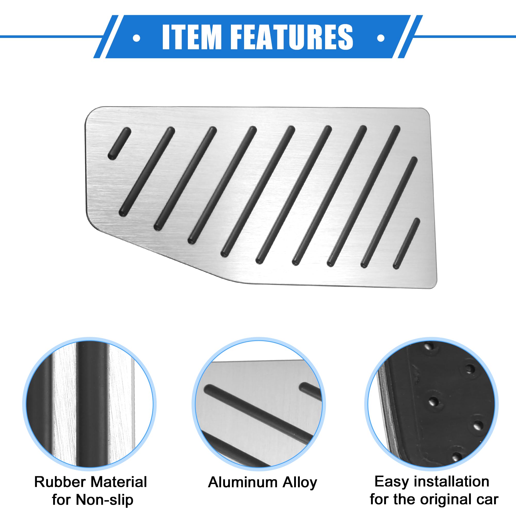 A ABSOPRO 3 Uds Gasolina Acelerador Freno Reposa Pedal para Toyota RAV4, Plata Tono