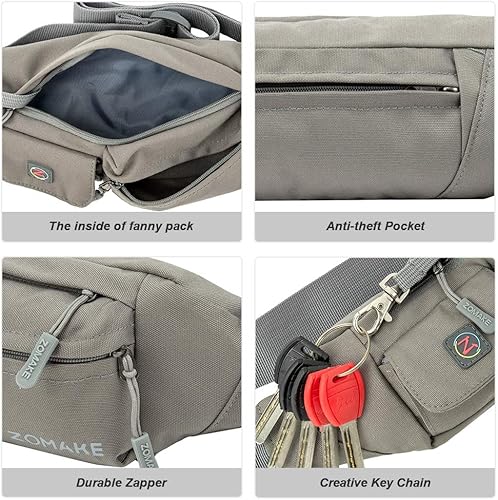 Miniatura 3 de ZOMAKE Small Crossbody Fanny Pack for Women Men, Runner Belt Bag with Adjustable Strap, Water Resistant Waist Bag for Running