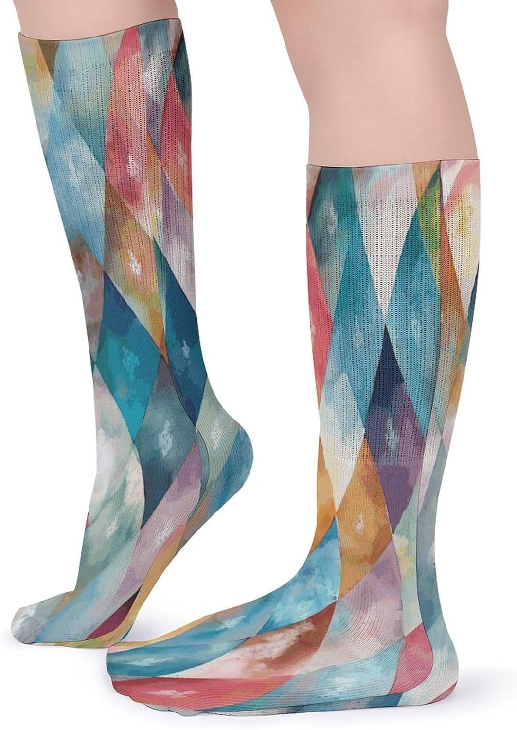 With Seasonal Colors Crew Socks Cozy Casual Calf Socks Lightweight Long Work Sock Breathable Athletic Sock for Hiking Sports Running 5 Pairs