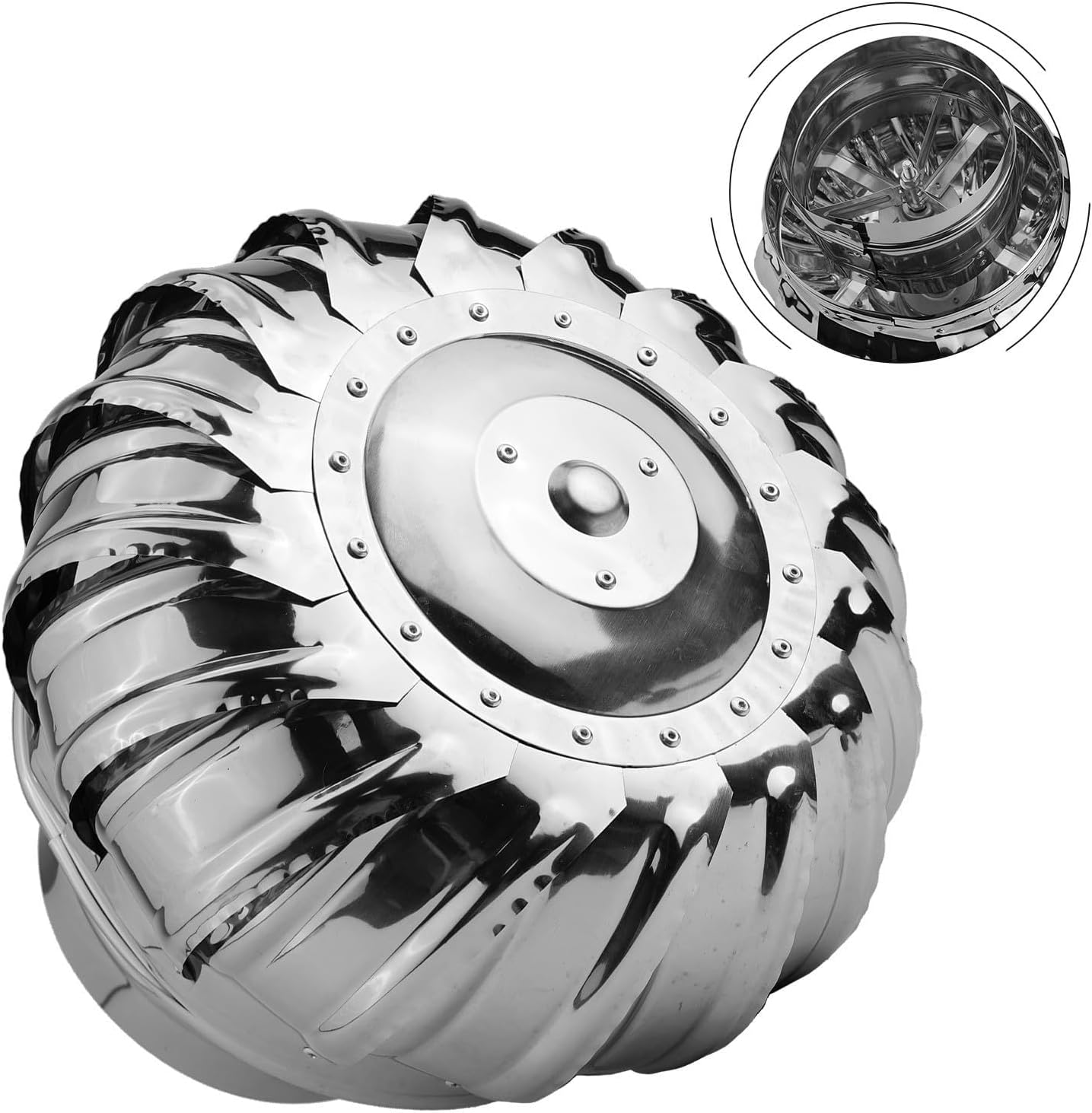 Rotatable Roof Ventilator with Rainproof Cap - Ø200mm Exhaust Chimney Vent for Wind Ball Ventilation and Smoke Extraction Ideal for Effective Airflow Management