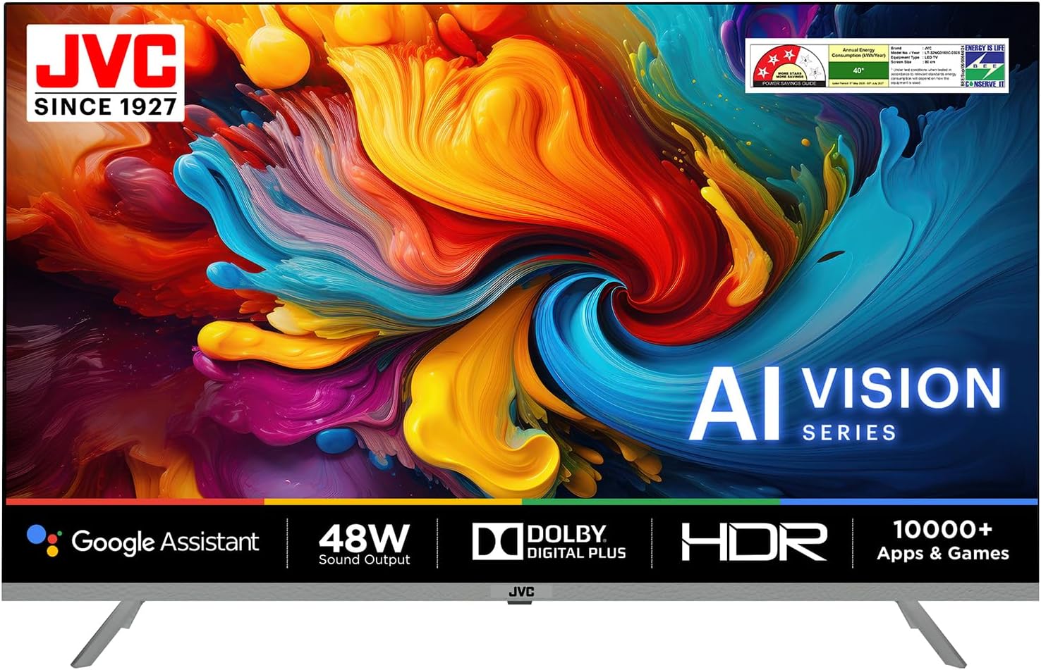 JVC 80 cm (32 inches) AI Vision Series QLED Android TV LT-32NQ3165C (Titanium Grey)