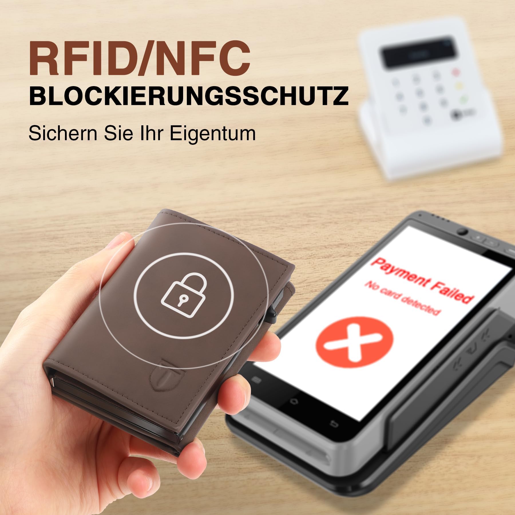 TENBST Portafoglio Uomo Slim, Porta Carte di Credito con Protezione RFID, Porta Tessere con Portamonete e Scomparti Banconote, Portafoglio in Pelle, Box Regalo