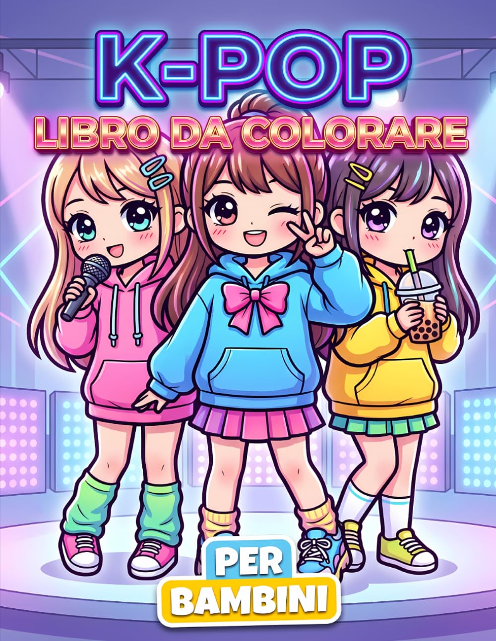 Libro da Colorare K-Pop: Disegni Teneri E Moderni Con Personaggi Alla Moda, Scene Musicali E Momenti Di Relax Creativo