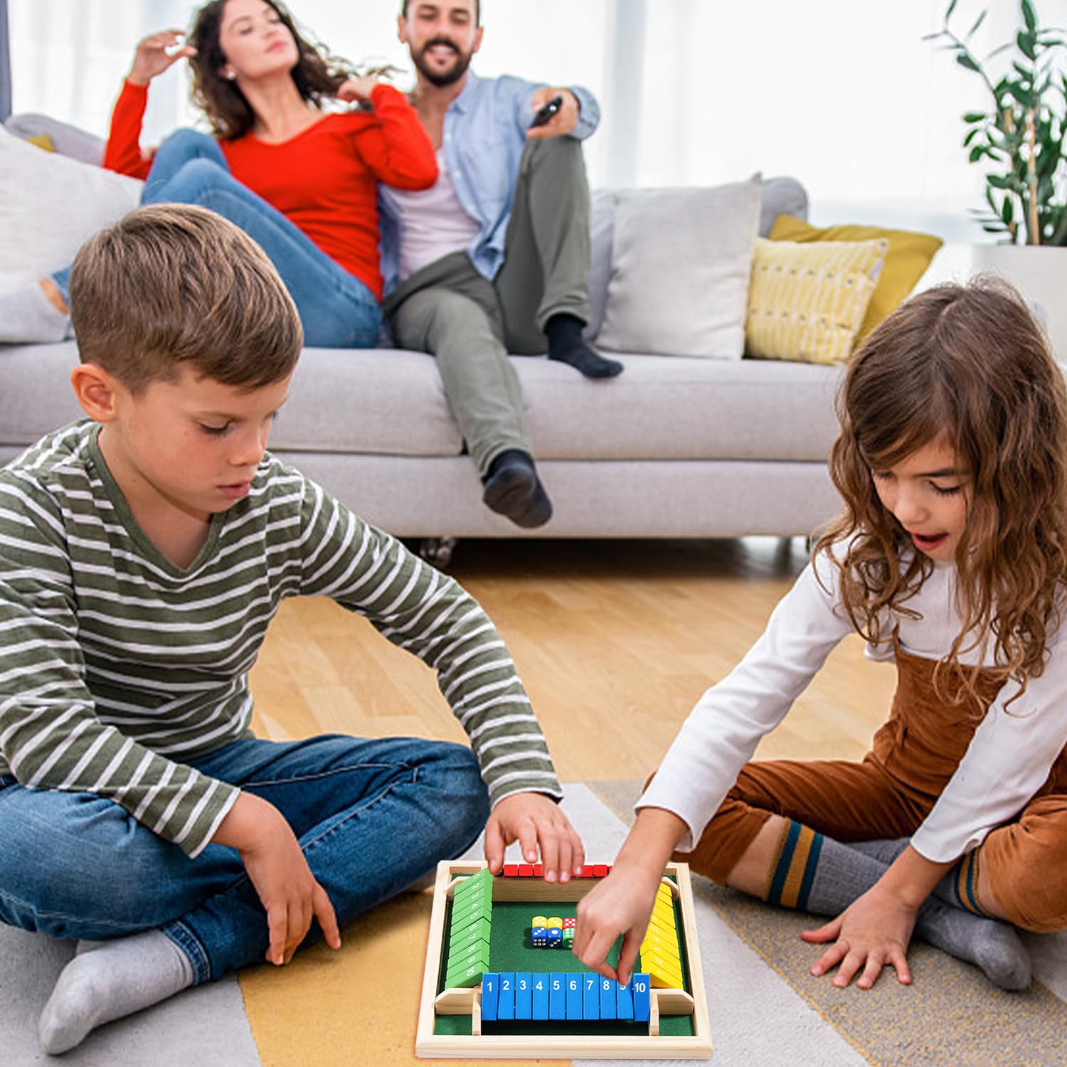 Juego De Mesa De Madera Con Números Del 1 Al 10 – 8 Dados Para 4 Jugadores – Divertido Y Educativo Para Adultos Y Niños