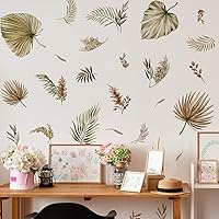 Vista 8 de Calcomanías de Pared de Cactus Boho Calcomanías de Pared de Sol Boho Plantas Tropicales de Cactus Verdes con Pájaros Calcomanías de Pared para Sala