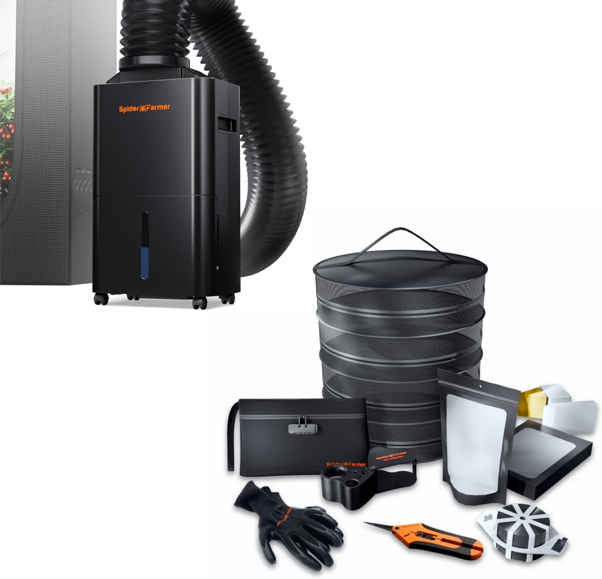Spider Farmer Cost-Effective 9-in-1 Plant Grow Tools Kit and Spider Farmer Dehumidifier with Drain Hose and Pump