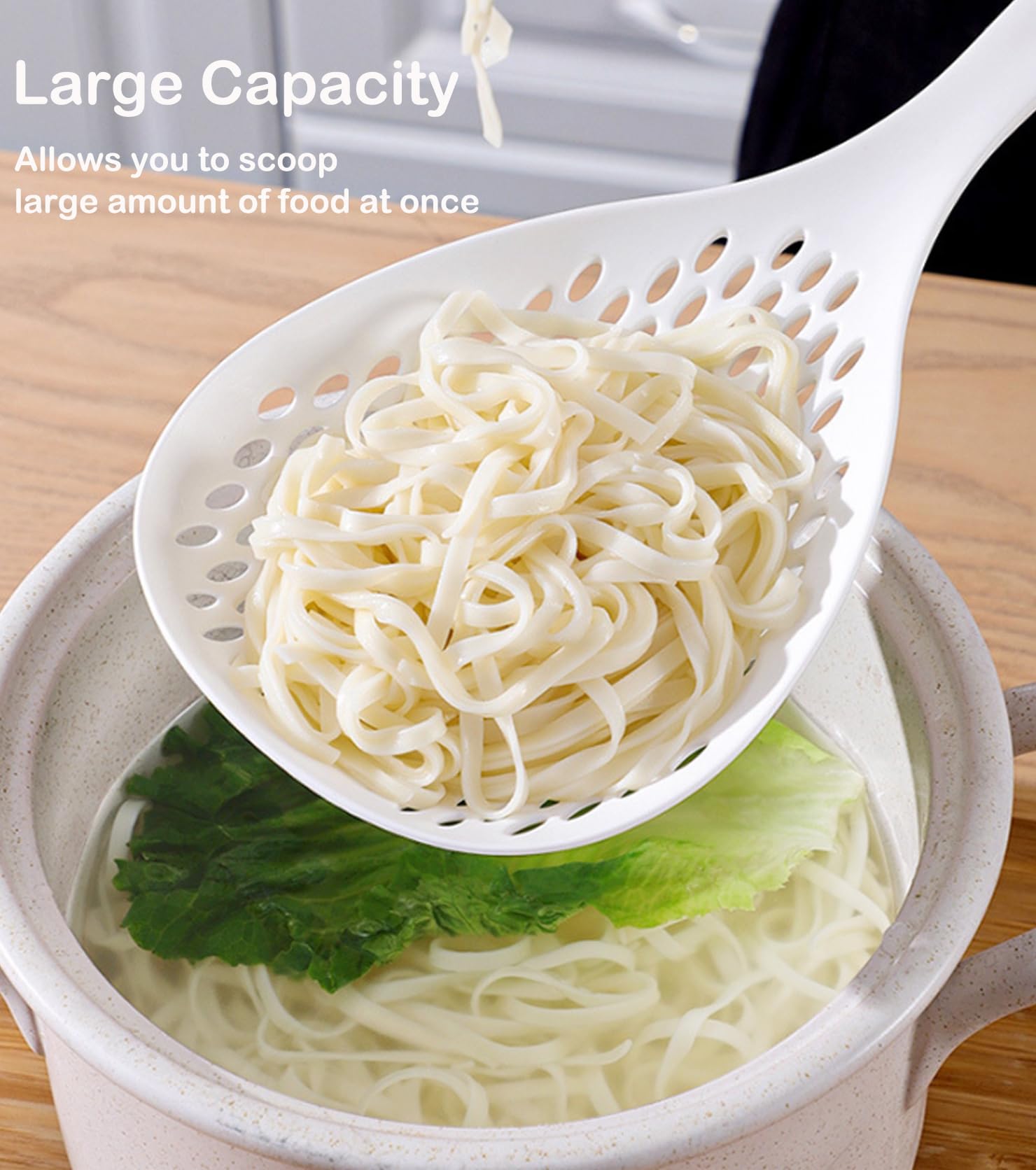Espumadera ranurada Spider Strainer, Profesional Colador y Escurridor agua, Espumadera Colador de Cocina, Rasera Cocina alta Resistencia al Calor, Apta para Lavavajillas, 2 piezas