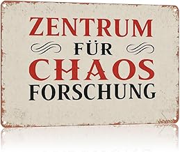 Retro Metal Sign Gate - "Chaos Research Center",Text Art Poster Home Wall Decor, For Bedroom, Living Room, Bar, Restaurants,Fence,Etc.Tin Sign 8×12 Inch