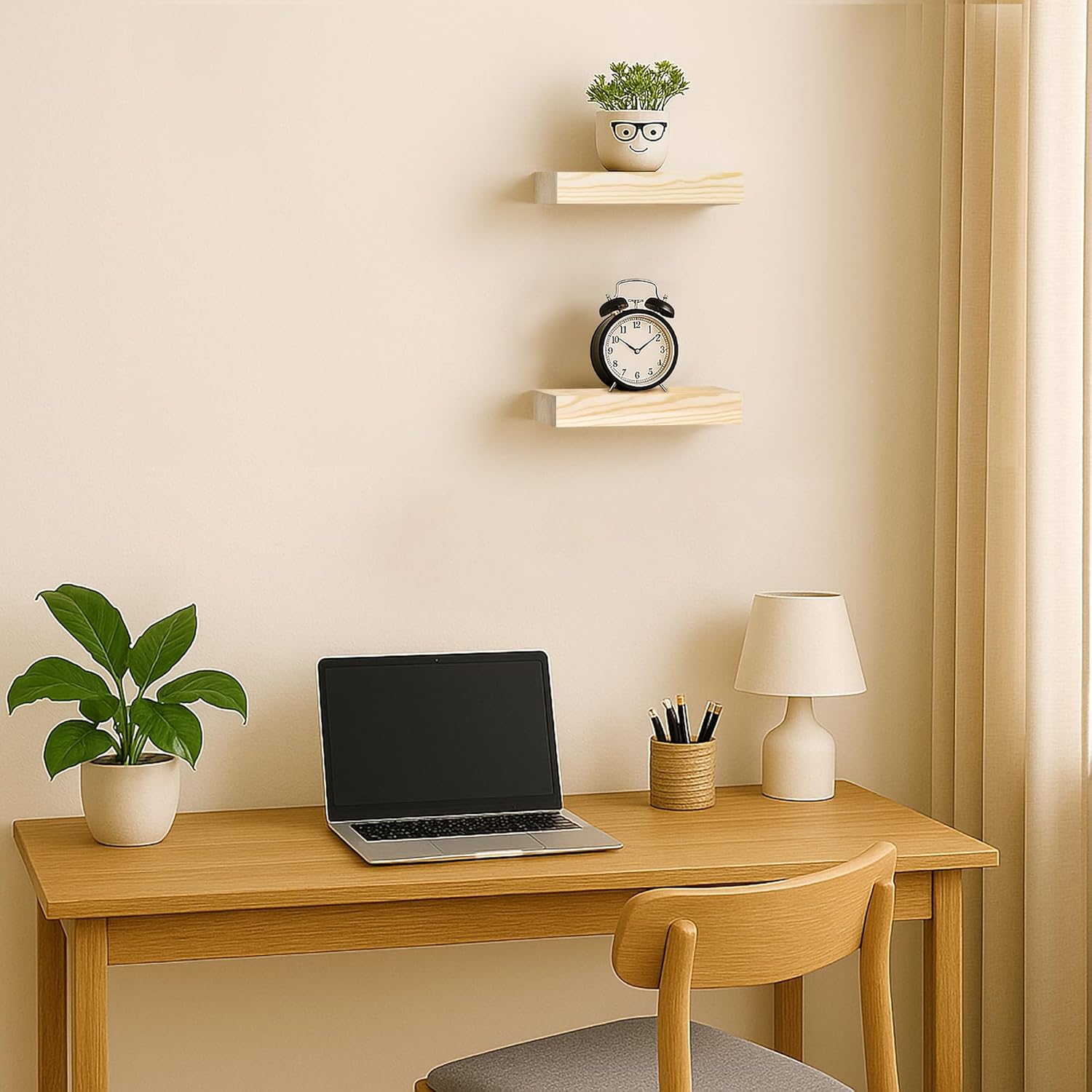 bgmg small wood floating shelves for wall 8 inch set of 2, rustic wooden wall mount shelves for bathroom living room bedroom kitchen farmhouse-8x 6.7 x1.25 inch- diy-unfinished diy-unfinished 8 inch