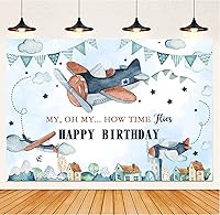 Vista 1 de Telón de fondo de viaje que espera la aventura para niño de primer cumpleaños, baby shower, decoración de fiesta, pancarta de aventura comienza