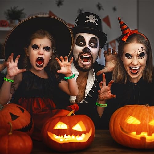 Miniatura 5 de Capoda 48 pulseras de silicona luminosas de Halloween, con patrones de calabaza, pulseras de goma que brillan en la oscuridad, para niños mayores de