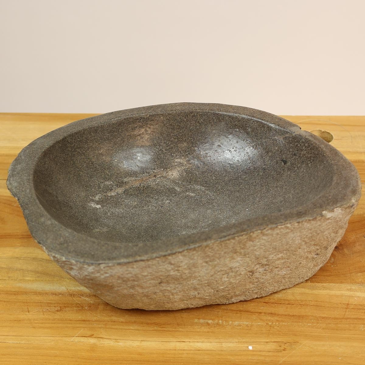 Vogeltränke Garten frostfest + UV-best. Naturstein Modell Vogelbad Wasserschale Wassertränke f. Vögel u. Insekten Stein Vogel-Schale Trinkstein Flussstein frostsicher Gartentränke 20-30cm